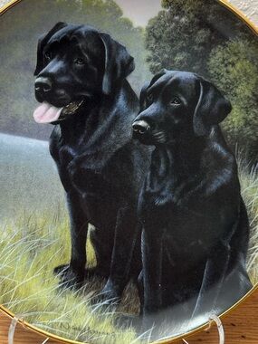 Decorative Black Labrador Collector Plate - Franklin Mint Sporting Companions